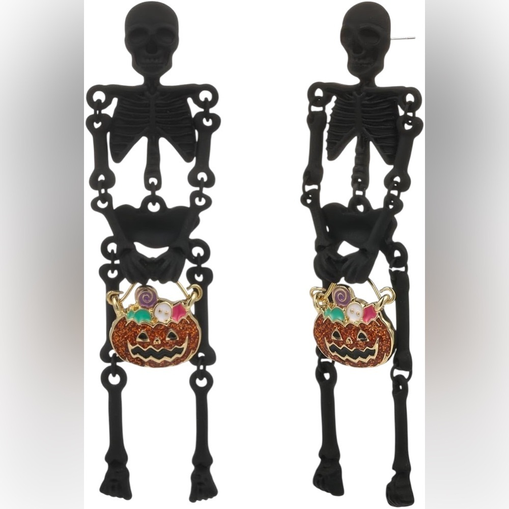 Madison Tyler Halloween Skelton/Pumpkin Earrings